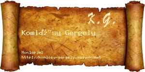 Komlósy Gergely névjegykártya